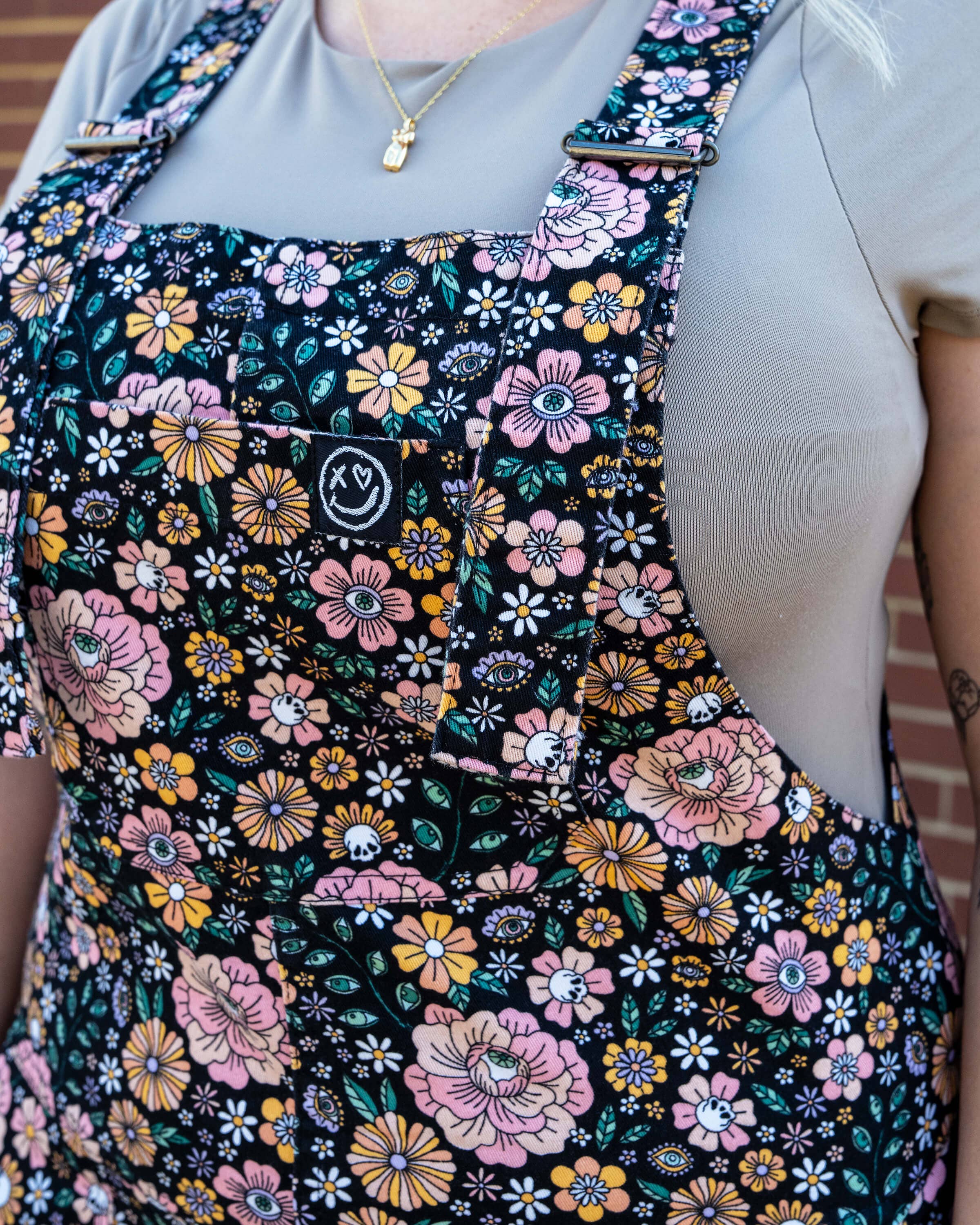 Rebel Romance Eye Spy Floral Stretch Dungarees