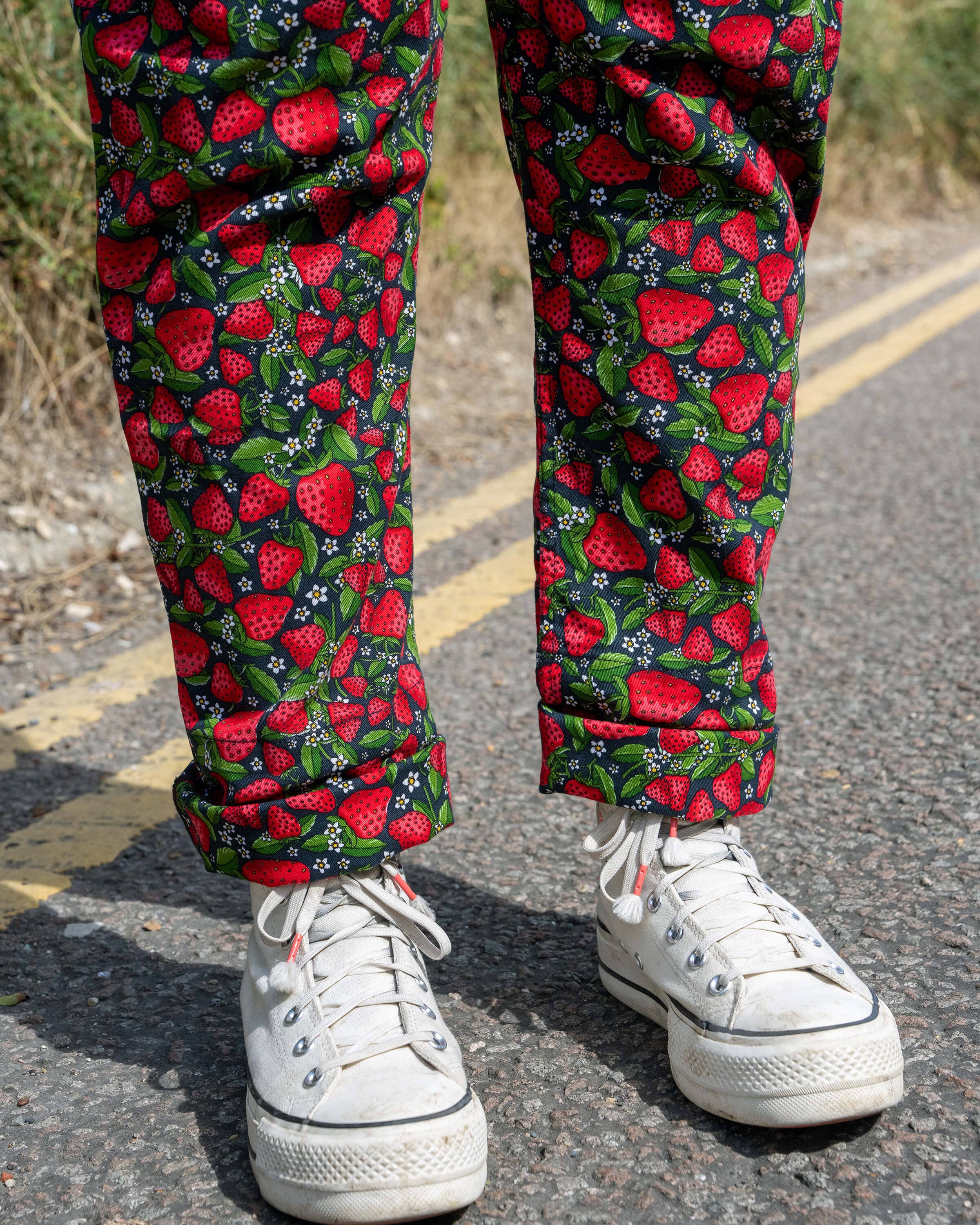 Rebel Romance Strawberry Field Stretch Dungarees