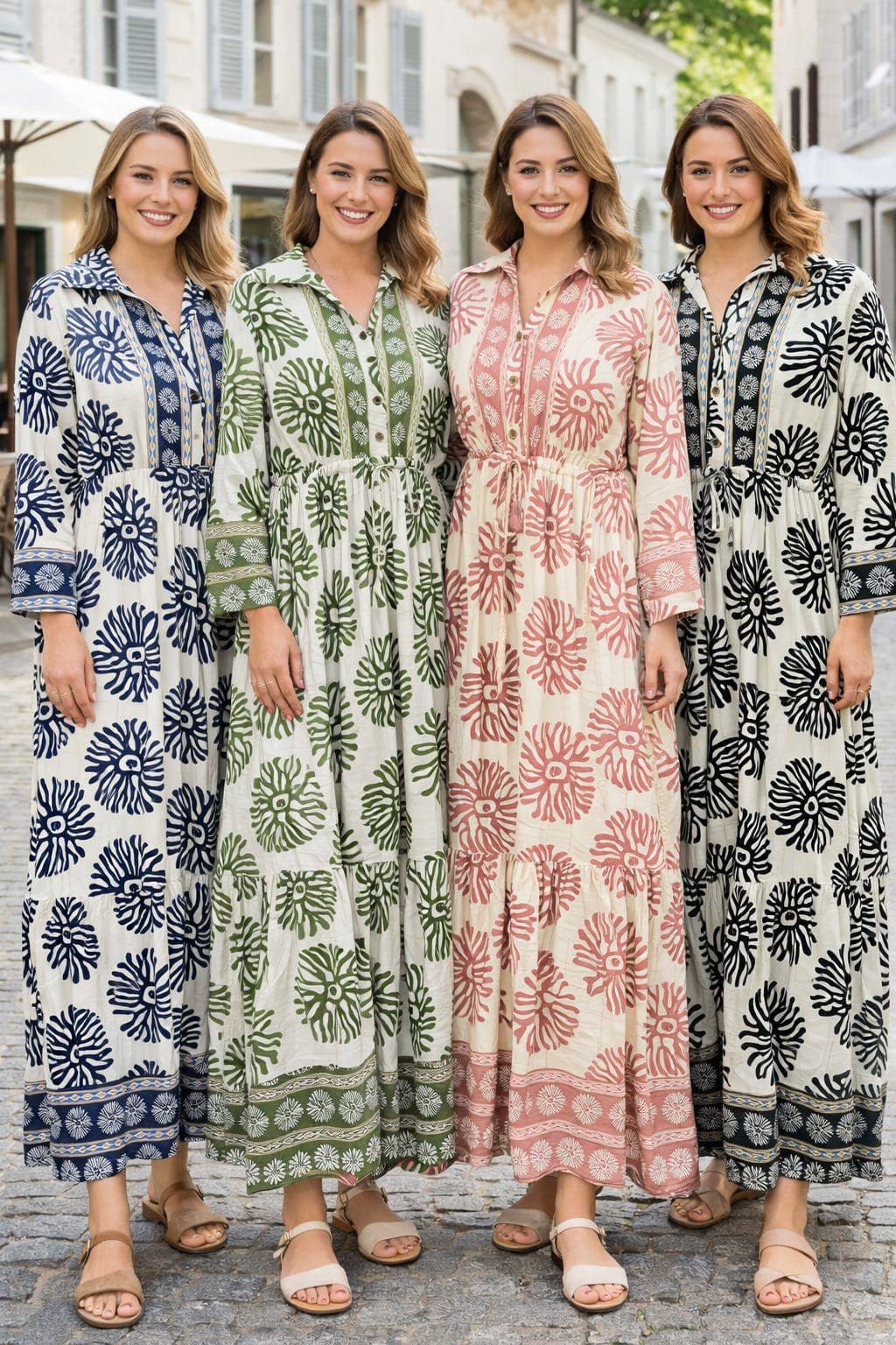 Retro Pull In Shirt Maxi Dress