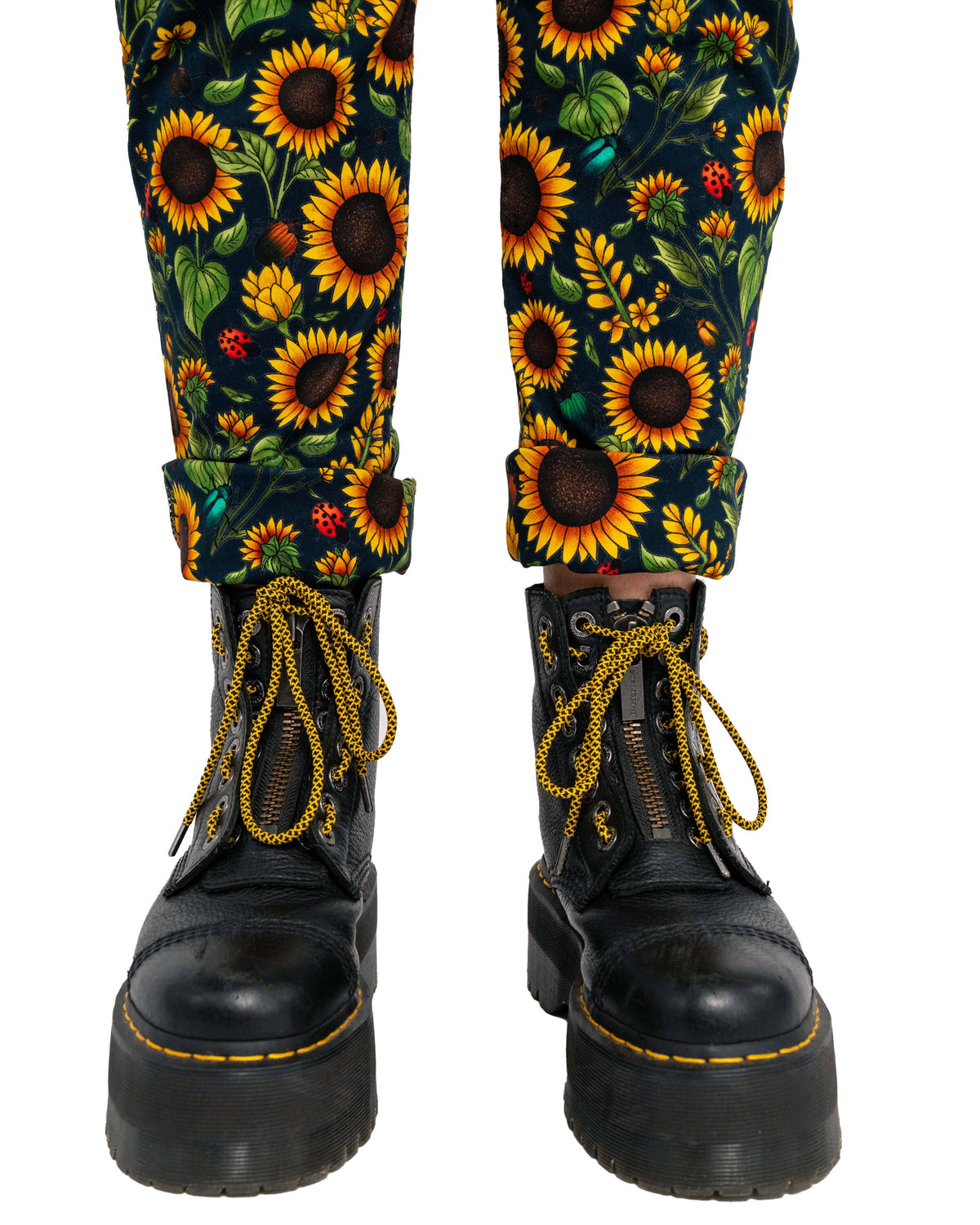 Rebel Romance Sunflower Stretch Dungarees 