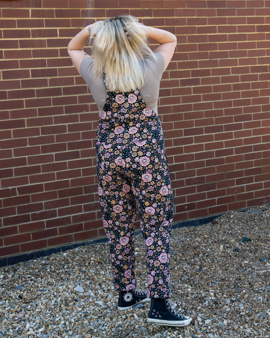 Rebel Romance Eye Spy Floral Stretch Dungarees