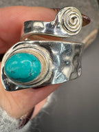 Hammered Silver Turquoise Ring