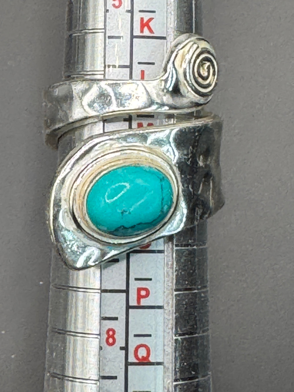 Hammered Silver Turquoise Ring
