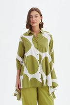 Tirelli - Print Swing Chartreuse/White Spot Shirt