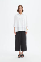 Tirelli - Tiered Front Lyocell Shirt - White