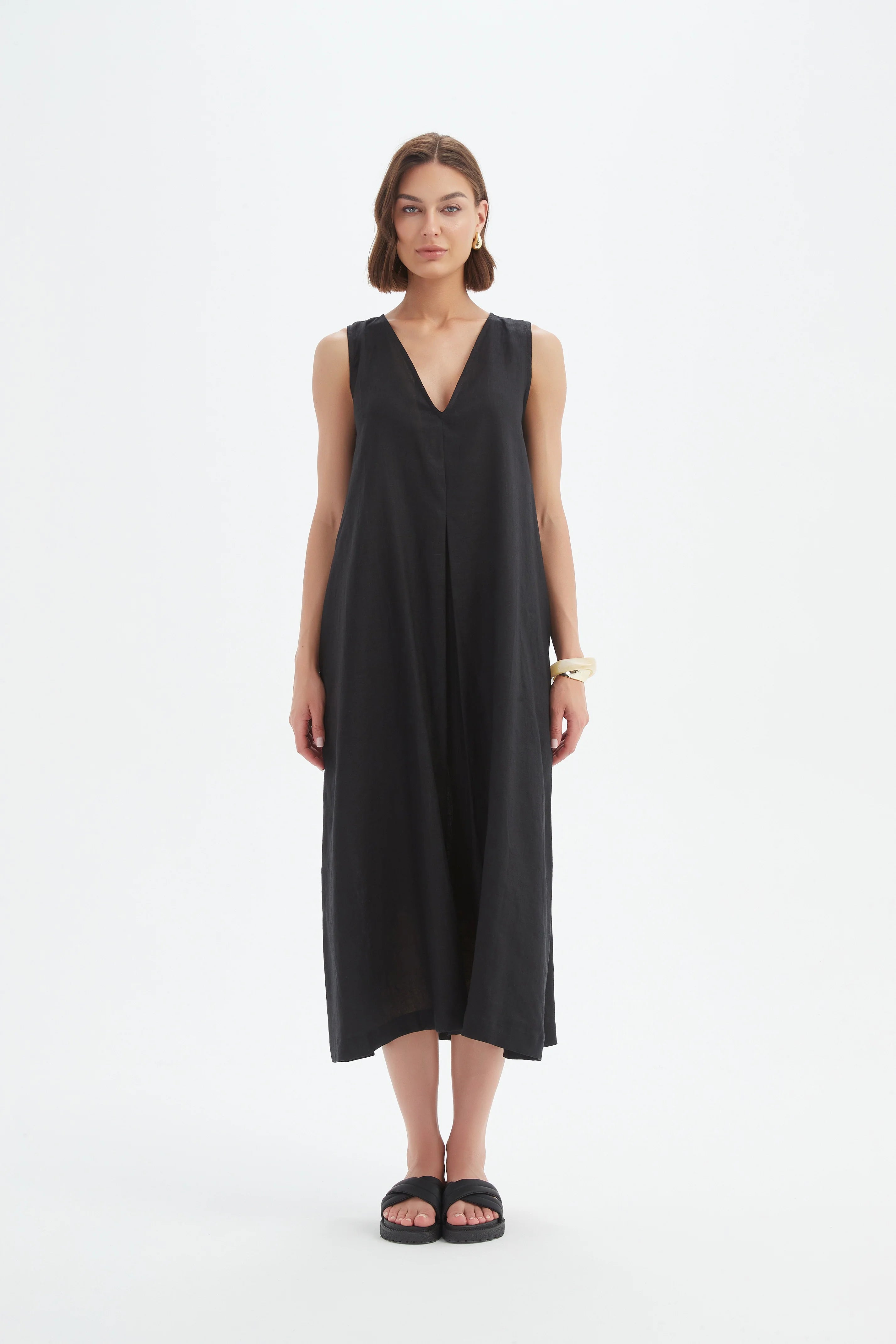 Tirelli - Inverted Pleated Dress - Black – Lilac & Lime St Ives