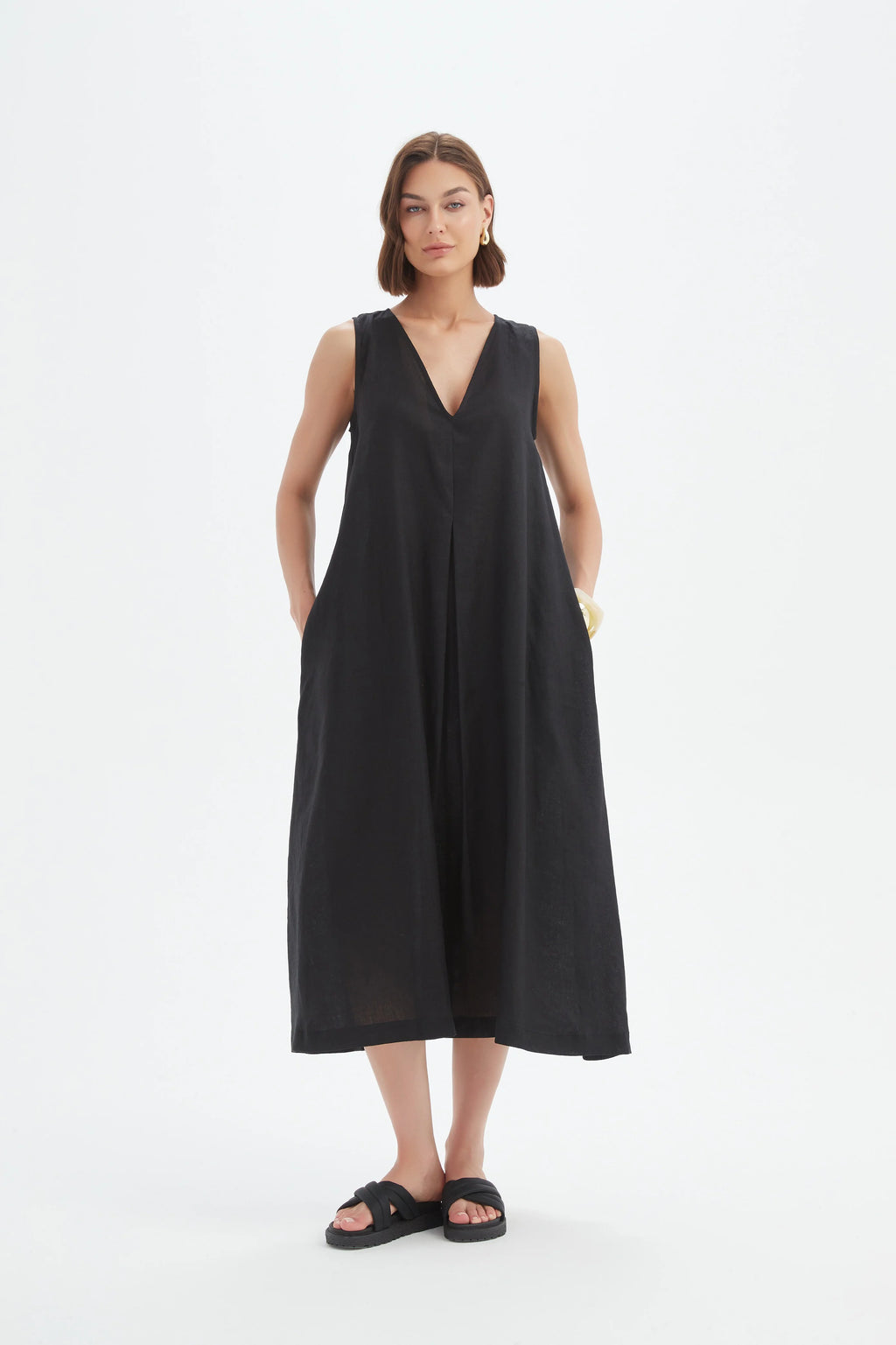 Tirelli - Inverted Pleated Dress - Black