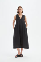 Tirelli - Inverted Pleated Dress - Black