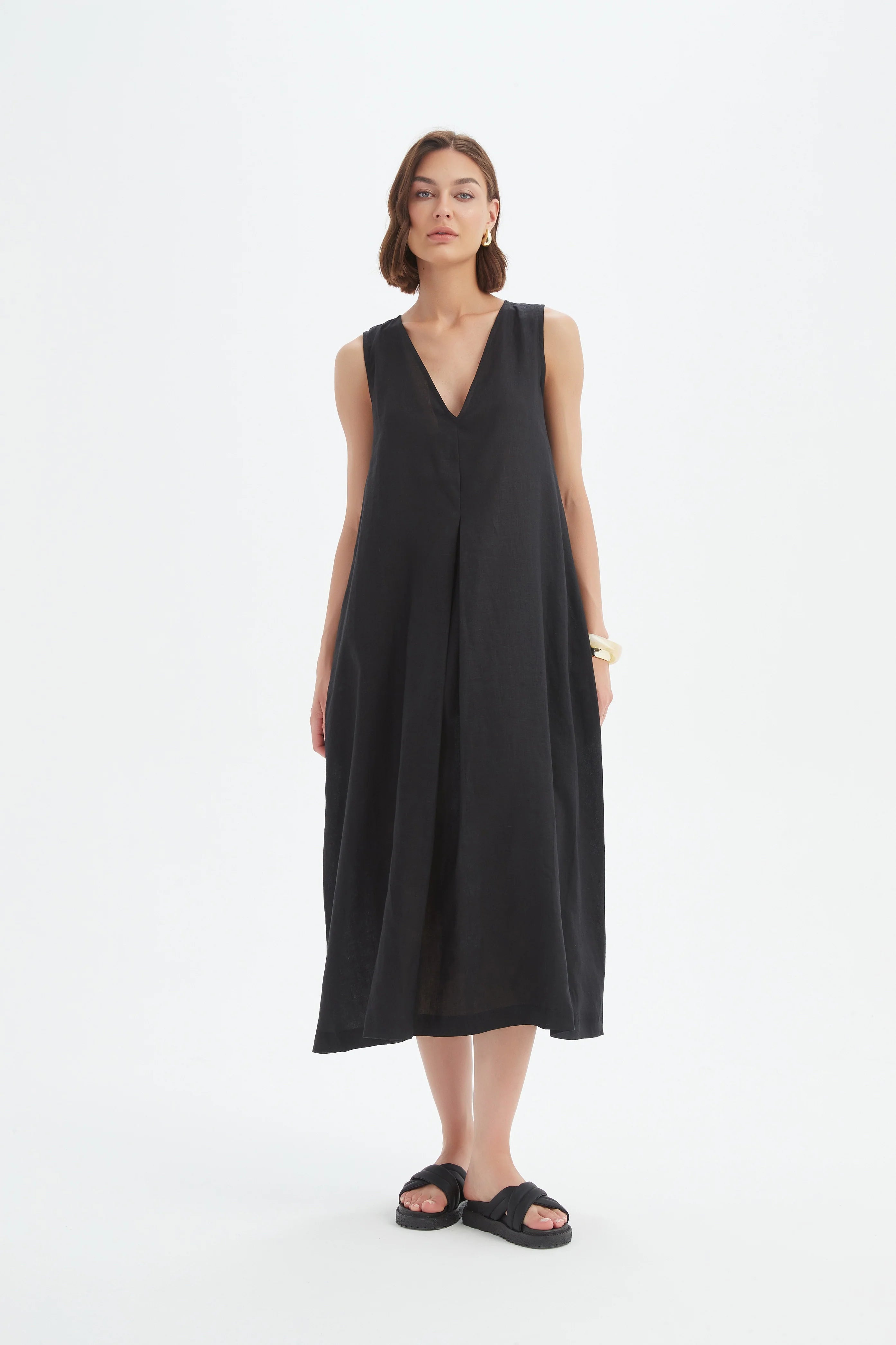 Tirelli - Inverted Pleated Dress - Black