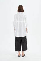 Tirelli - Tiered Front Lyocell Shirt - White