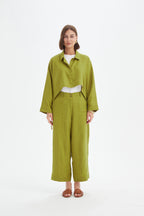 Tirelli - Wide Crop Over shirt - French Chartreuse