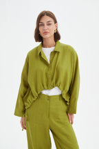 Tirelli - Wide Crop Over shirt - French Chartreuse