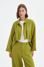Tirelli - Wide Crop Over shirt - French Chartreuse