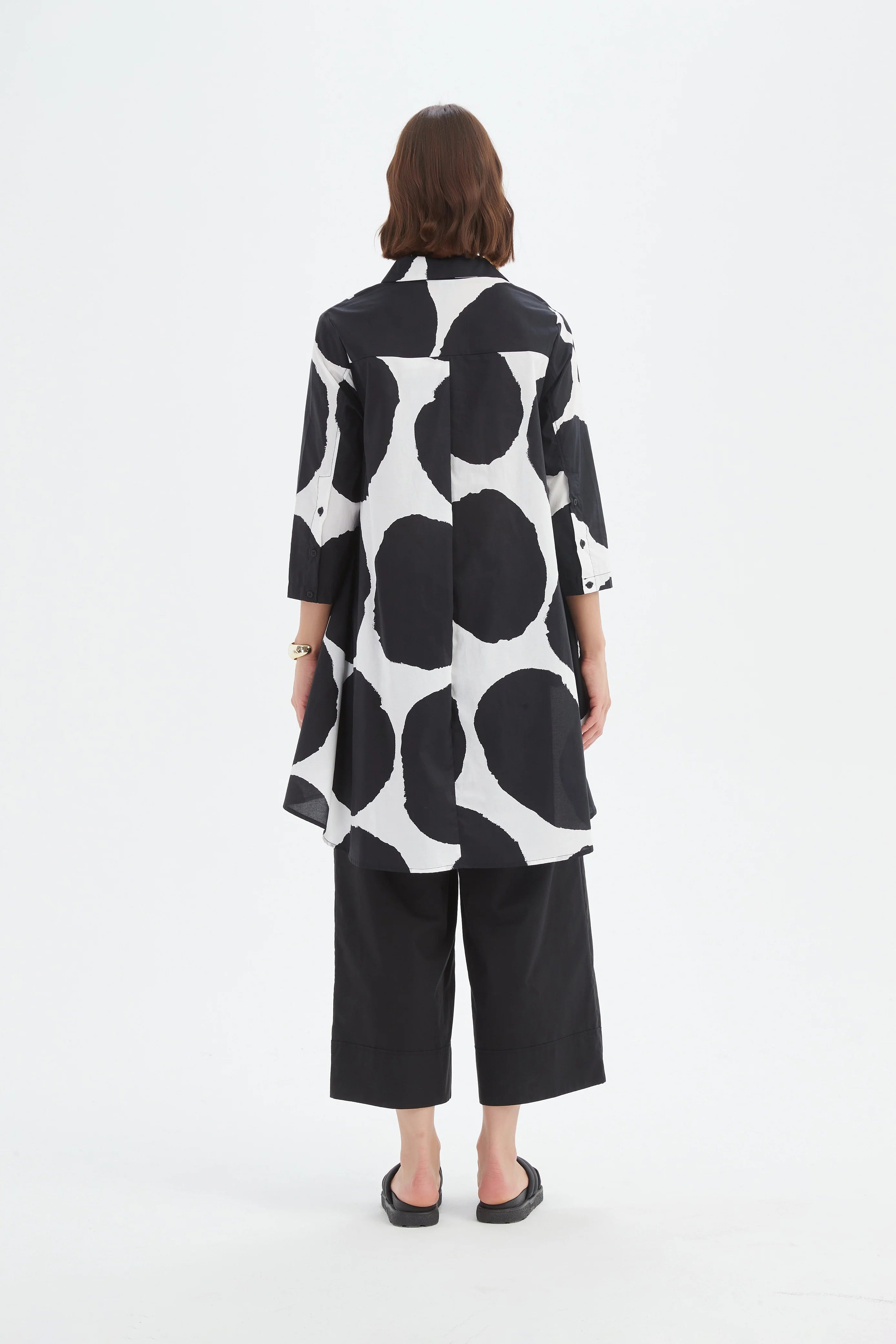 Tirelli - Print Swing Black Shirt - Black/White Spot
