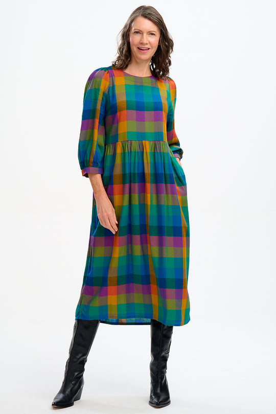 Kiara Midi Smock Dress - Multi, Big City Gingham