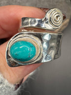 Hammered Silver Turquoise Ring