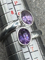 Sterling Silver Double Amethyst Ring