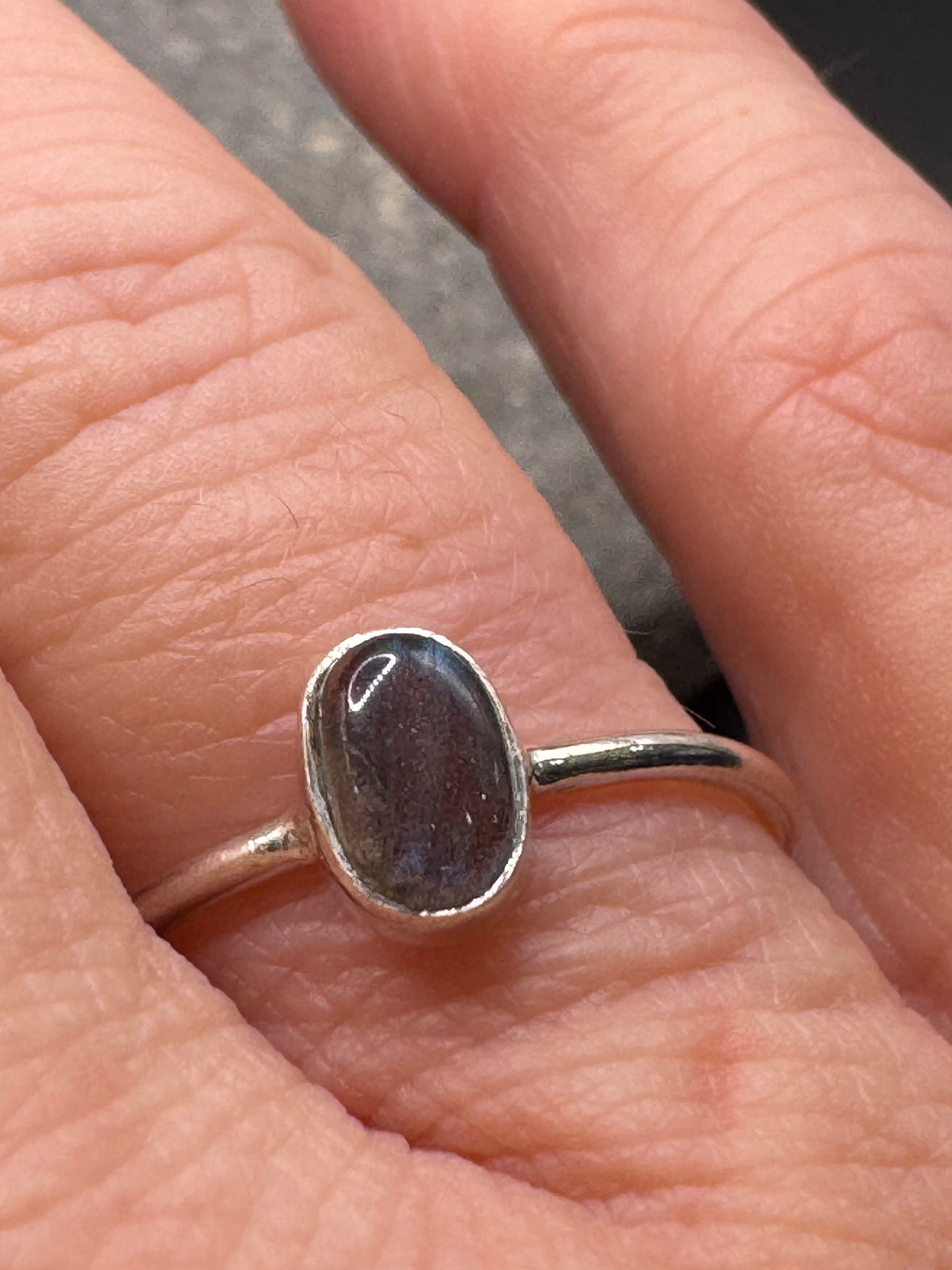 Sterling Silver Labradorite Stacking Ring