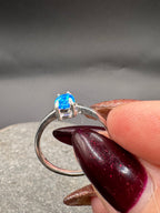 Blue Opal Solitaire Ring
