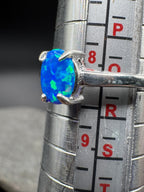 Blue Opal Solitaire Ring