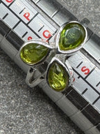 Sterling Silver Triple Peridot Ring