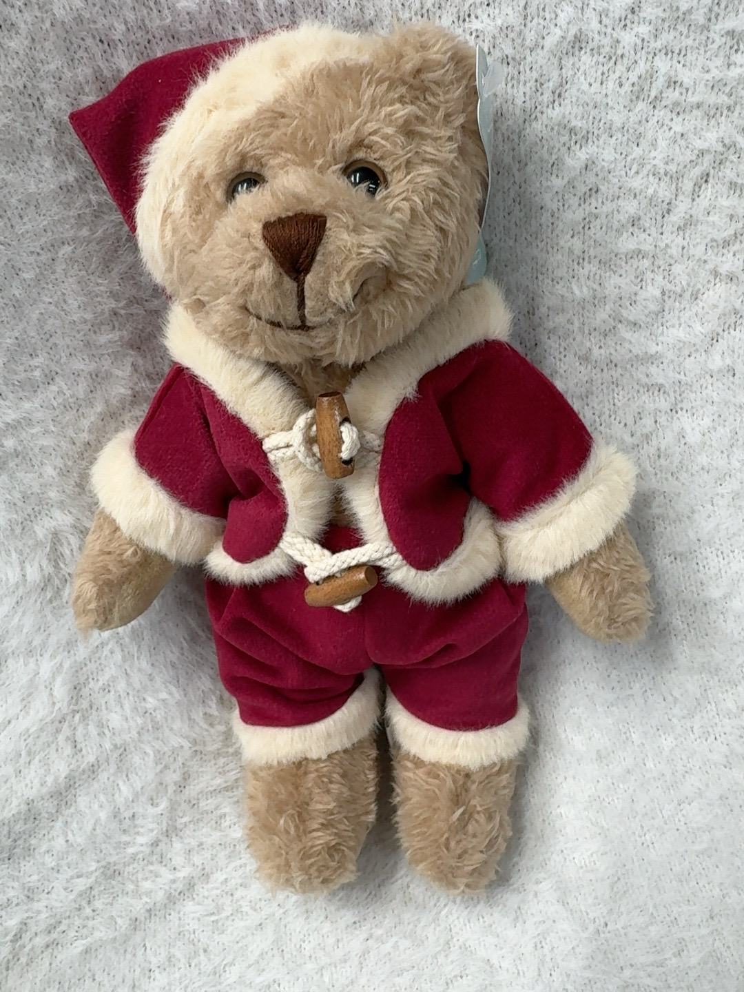 Powell Craft Christmas Teddy Bear in Red Velvet Santa Suit – 20cm