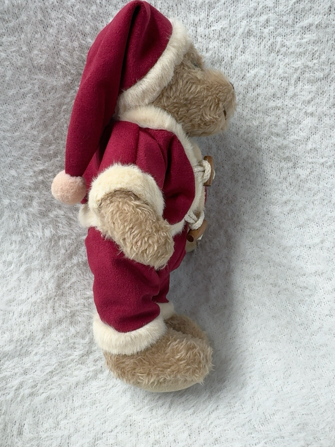 Powell Craft Christmas Teddy Bear in Red Velvet Santa Suit – 20cm