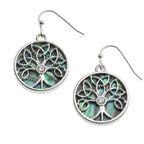 Paua Shell Celtic Tree of Life Dangle Earrings