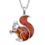 Amber Paua Shell Squirrel Necklace
