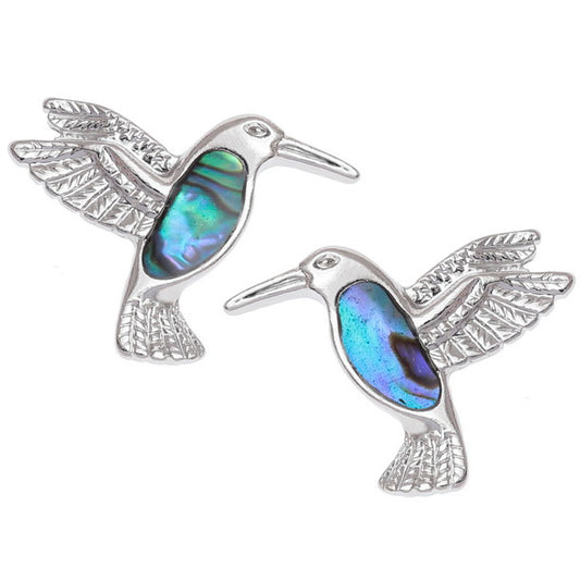 Paua Shell Hummingbird Stud Earrings