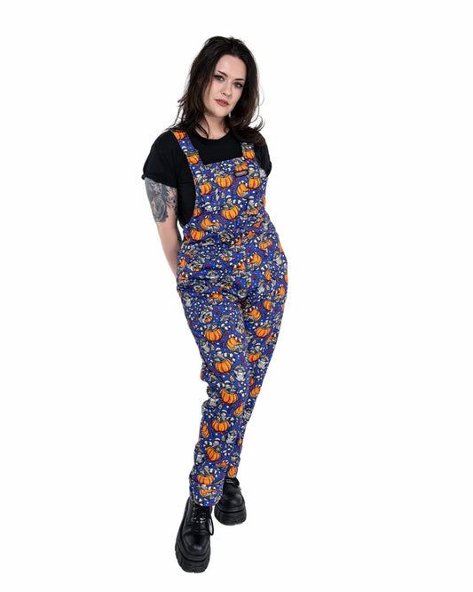 Pumpkin Raccoon Stretch Twill Dungarees