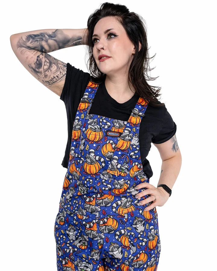 Pumpkin Raccoon Stretch Twill Dungarees