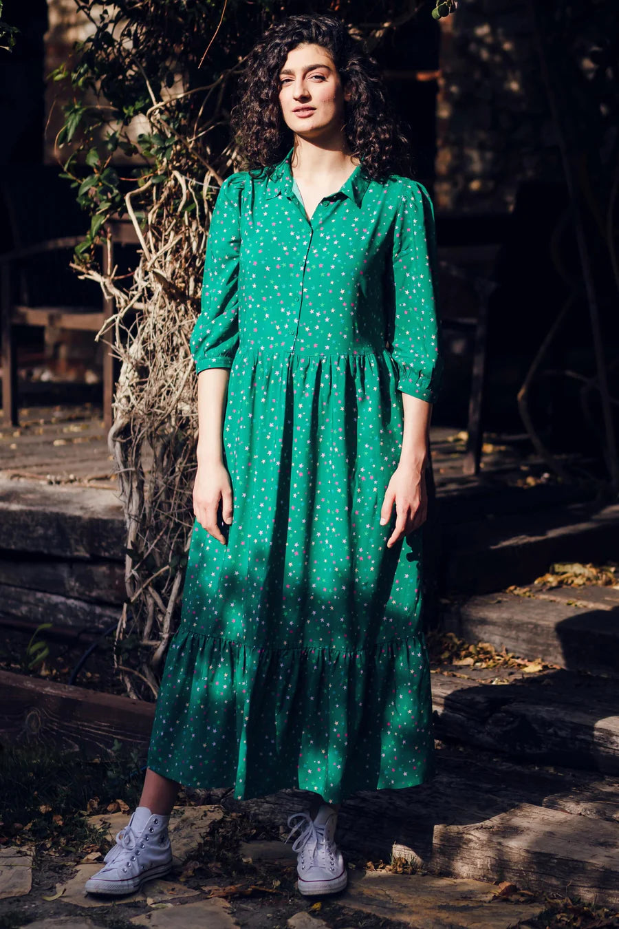 Sugarhill Sutton Maxi Dress -Green,Micro Star Confetti