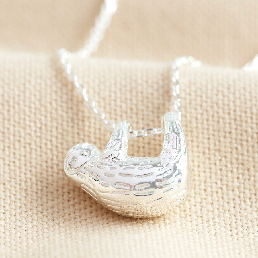 Lisa Angel Sloth Necklace in Silver