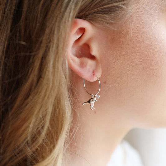 Lisa Angel Siver T-Rex Hoop Earrings