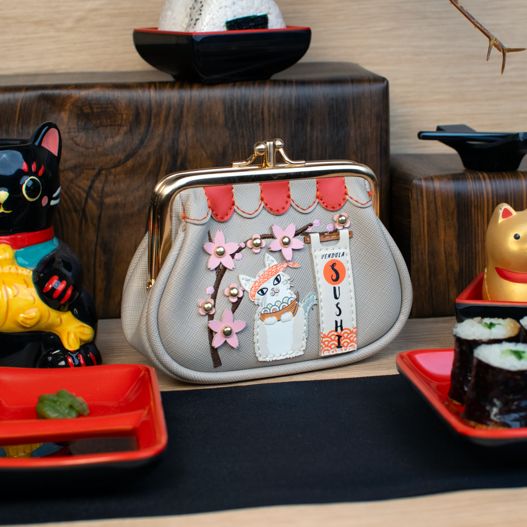 Vendula Sushi - Grey Edition Clipper Coin Purse