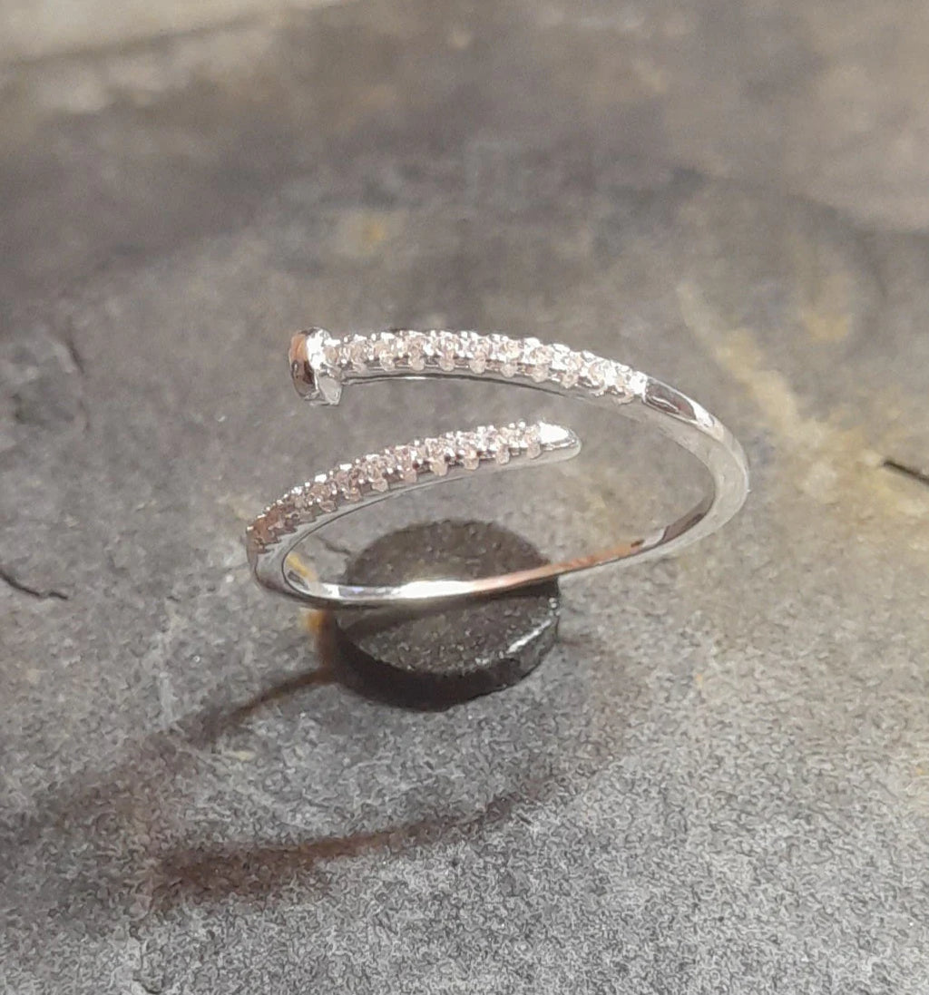 Cubic Zirconia Nail Ring one size