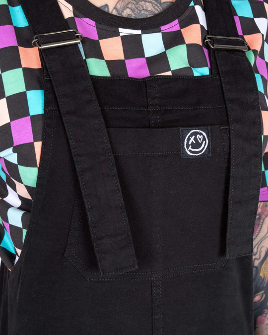 Rebel Romance- Jet Black Stretch Dungarees