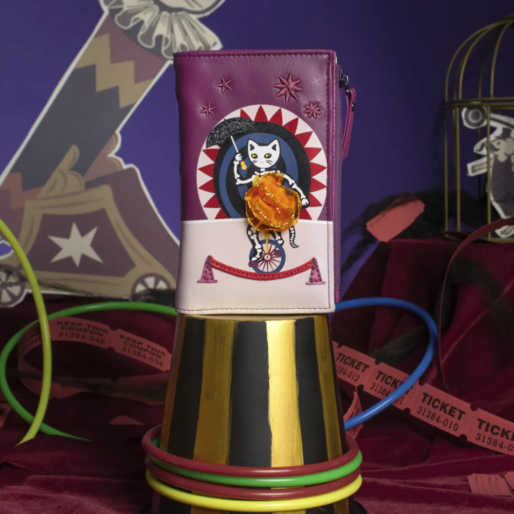 Skelecat’s Travelling Ghost Circus Compact Folding Wallet