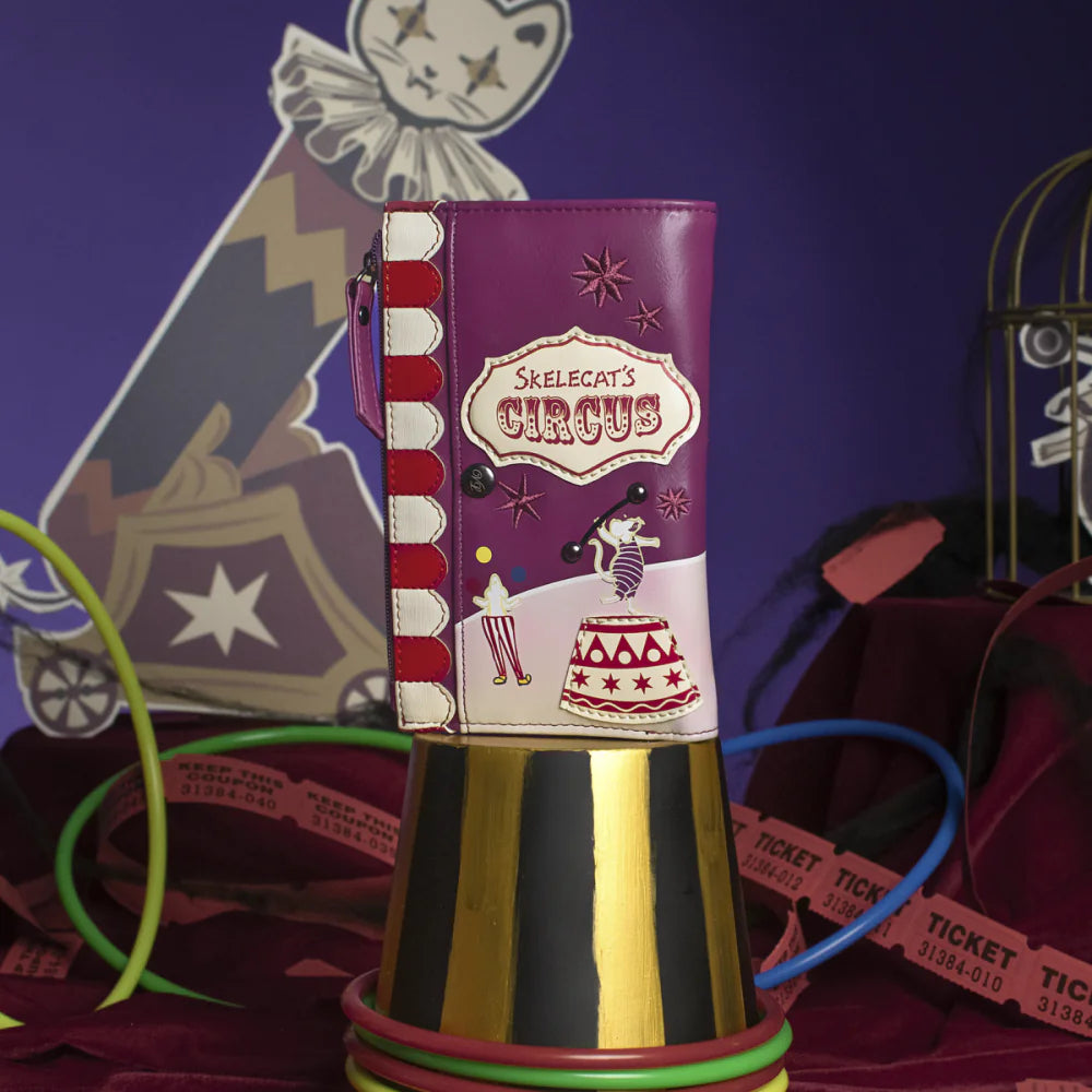 Skelecat’s Travelling Ghost Circus Compact Folding Wallet