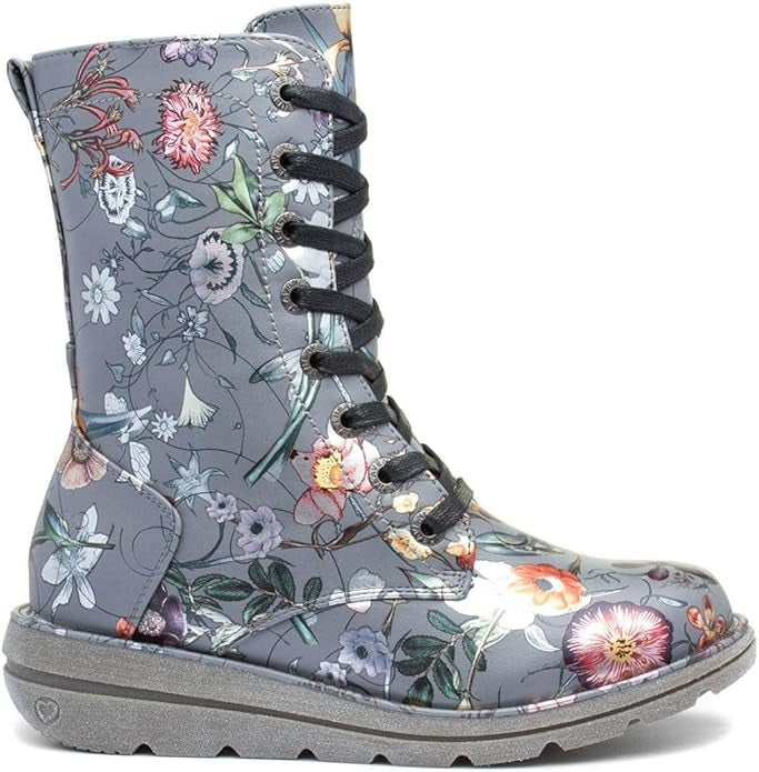 Heavenly Feet -  Martina 3 Lace Up Ankle Boot - Grey Fantasy