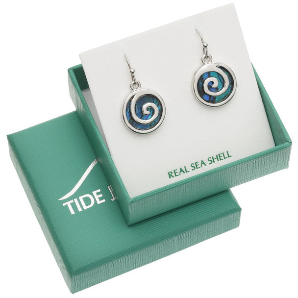 Blue Spiral Earrings