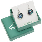 Blue Spiral Earrings
