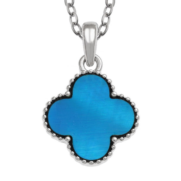 Blue Quatrefoil Necklace