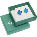 Blue Quatrefoil Earrings