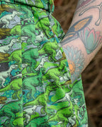 Camo Dino Stretch Belted Tea Dress With Pockets