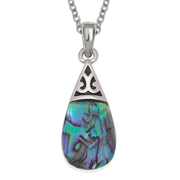 Natural Paua Teardrop Necklace
