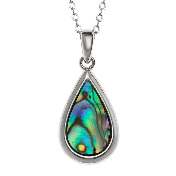 Natural Paua Teardrop Necklace