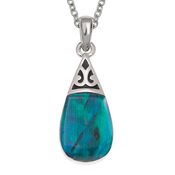 Blue Paua Teardrop Necklace