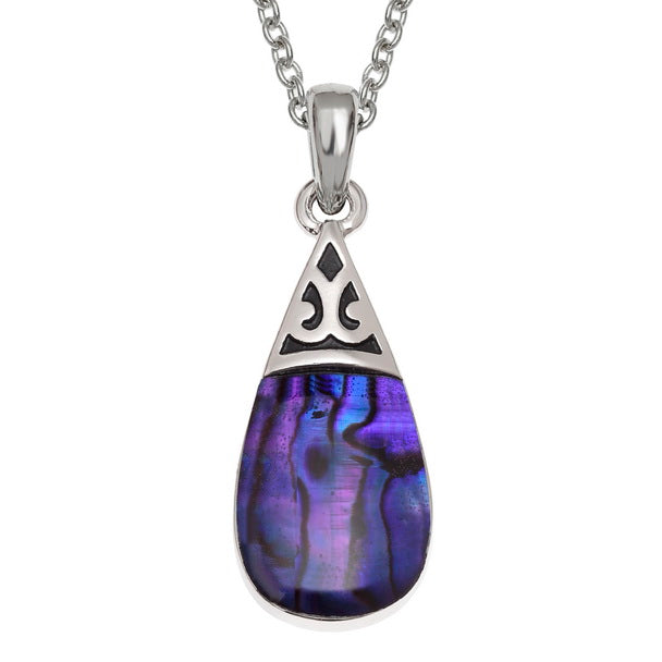 Purple Paua Teardrop Necklace
